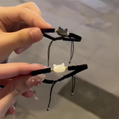 Looduslik kuukivi Obsidiaani käevõrud Minimalistlikud Fidget Käevõru Käsitsi valmistatud Armas Must Valge Kassi Käevõru Peoaksessuaarid Ehted