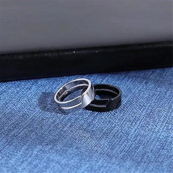 Пръстен от неръждаема стомана Skyrim за мъже, жени Черен минималистичен ежедневен пръстен за пръсти 2023 Бижута за двойка Сватбен подарък за любовник