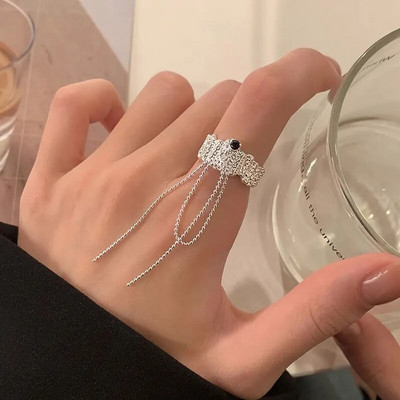 Punkmood Ebaregulaarsed laavatuttidega sõrmused naistele Vintage hippopi mitmekihilised ketisõrmused jõulukingitused, ehted, aksessuaarid