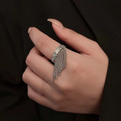 Punkmood Ebaregulaarsed laavatuttidega sõrmused naistele Vintage hippopi mitmekihilised ketisõrmused jõulukingitused, ehted, aksessuaarid