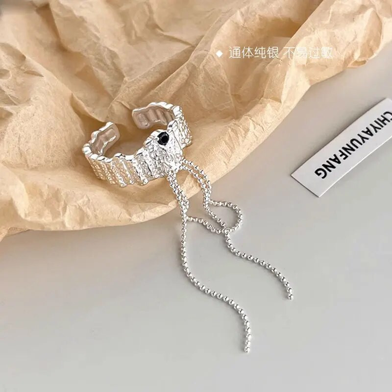 Punkmood Ebaregulaarsed laavatuttidega sõrmused naistele Vintage hippopi mitmekihilised ketisõrmused jõulukingitused, ehted, aksessuaarid