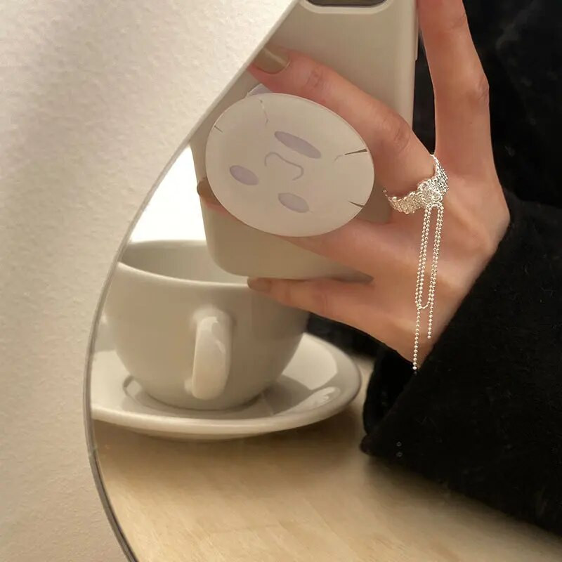 Punkmood Ebaregulaarsed laavatuttidega sõrmused naistele Vintage hippopi mitmekihilised ketisõrmused jõulukingitused, ehted, aksessuaarid