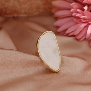Пръстени с перлени цветя от метална сплав за жени Винтидж златист цвят Голямо цвете Отворено регулируемо пръстеновидно пръстен Бижута Anillos