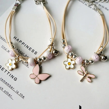 Ροζ Πεταλούδα Βραχιόλια Μόδα κοσμήματα Χαρακτήρας Δώρα από γυναίκες φίλες #YXS43