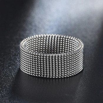 2023 Нови 8 мм широки пръстени от неръждаема стомана Титаниеви пръстени за двойки Деформируеми мрежести аксесоари за жени Мъже Бижута Сватбен подарък