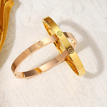 CARLIDANA Cross Design Гривна и гривна Златен цвят Водоустойчива неръждаема стомана Луксозна марка гривни за жени Подарък Drop Shipping