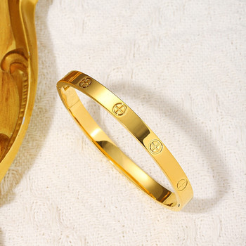 CARLIDANA Cross Design Гривна и гривна Златен цвят Водоустойчива неръждаема стомана Луксозна марка гривни за жени Подарък Drop Shipping