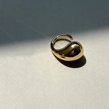 Νέα σχεδιάστρια μόδας Χρυσό ασημί χρώμα Δαχτυλίδι σταγόνας νερού Γυναίκα Ευρώπη Αμερική Πολυτελή κοσμήματα μοντέρνα 2024