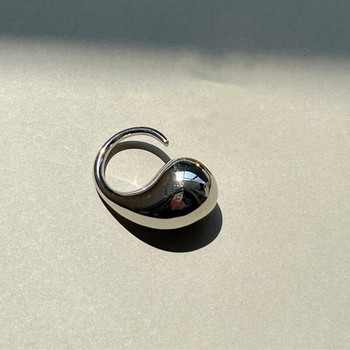 Нов моден дизайнерски златен сребърен пръстен с капка вода Жена Европа Америка Луксозни бижута Модерни 2024 г.