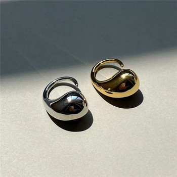 Нов моден дизайнерски златен сребърен пръстен с капка вода Жена Европа Америка Луксозни бижута Модерни 2024 г.