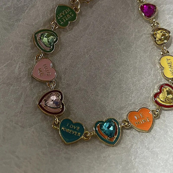 Μόδα Color Love Drop Oil Eamel Βραχιόλι Γυναικείο INS Νέο σχέδιο Cute Heart Candy Color βραχιόλι
