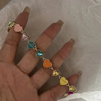 Μόδα Color Love Drop Oil Eamel Βραχιόλι Γυναικείο INS Νέο σχέδιο Cute Heart Candy Color βραχιόλι