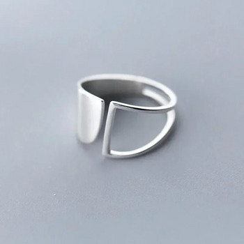 Ασημένια απλά Punk Hollow Δαχτυλίδι Γυναικείες Γεωμετρική Μόδα Ανοιχτό Ρυθμιζόμενο Χειροποίητο Δώρο Κοσμήματα Δώρο για Δώρο Αλλεργίας Δαχτυλίδι αρραβώνα