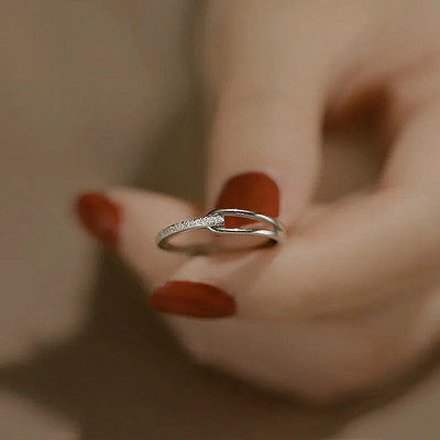 Srebrni jednostavni punk šuplji prstenovi za žene Geometrijski modni otvoreni podesivi ručno izrađeni nakit za zabave Poklon zaručnički prsten protiv alergija