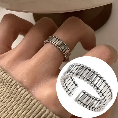 Srebrni jednostavni punk šuplji prstenovi za žene Geometrijski modni otvoreni podesivi ručno izrađeni nakit za zabave Poklon zaručnički prsten protiv alergija