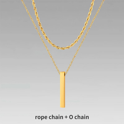 Vnoxi 3D vertikaalsed baarikaelakeed meestele, kihiline roostevabast terasest geomeetriline ripats, kihiline nisuköiest Kuuba kett, poisi kaelarihm