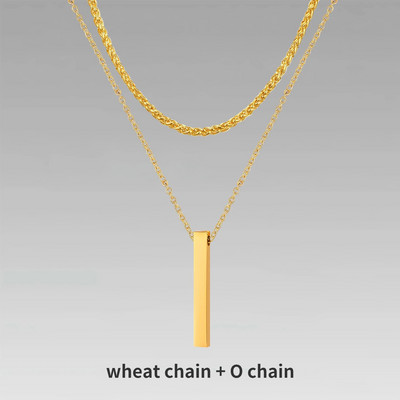 Vnoxi 3D vertikaalsed baarikaelakeed meestele, kihiline roostevabast terasest geomeetriline ripats, kihiline nisuköiest Kuuba kett, poisi kaelarihm