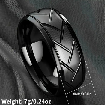 1 бр. Моден мъжки черен пръстен от неръждаема стомана, многогранен пръстен за мъже, жени, годежен пръстен, подаръци за годишнина
