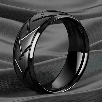 1 бр. Моден мъжки черен пръстен от неръждаема стомана, многогранен пръстен за мъже, жени, годежен пръстен, подаръци за годишнина