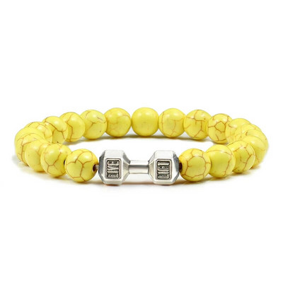 Vingrošanas zāle Hanteles Pērlītes Rokassprādze Dabīgais Akmens Stienis Enerģijas Svari Rokassprādzes Sievietēm Vīriešiem Pāris Pulsera Aproce Rotaslieta Dāvana