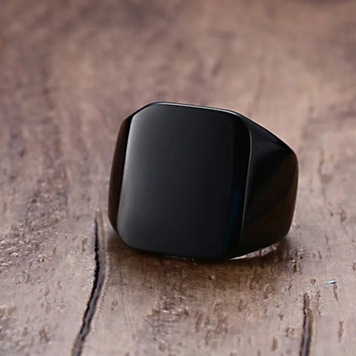 Vnox gooti punk-sõrmused meestele Signet-sõrmused ümmargused ruudukujulised ülaosastamp Finger Band Chunky Boys Teismelised Rock Ehted Vennaskonna sõrmused