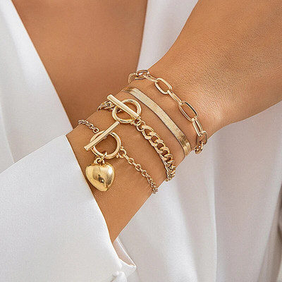 Boho mados apyrankės moterims Naujos vintažinės geometrinės perlinės žmogaus galvos monetos pakabukas auksinės spalvos papuošalai, dovana moterims B029