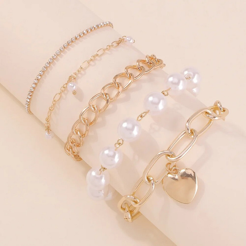 Boho mados apyrankės moterims Naujos vintažinės geometrinės perlinės žmogaus galvos monetos pakabukas auksinės spalvos papuošalai, dovana moterims B029