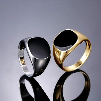 Нови 2023 г. Метални лъскави пръстени за мъже Геометрична ширина Печат с квадратен пръст Пънк стил Моден пръстен Аксесоари за бижута Цяла разпродажба
