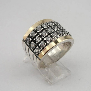 Χάλκινο καρό δαχτυλίδι από ανοξείδωτο ατσάλι για γυναίκες Ρετρό δαχτυλίδι με φαρδύ πρόσωπο με πλατύ πρόσωπο Δημιουργικό κόσμημα για γυναίκες