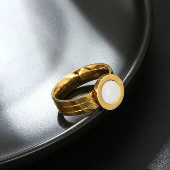 Европейски американски пръстен с черупки от неръждаема стомана с римски цифри Женски бижута Пръстен с показалец Пръстени от неръждаема стомана