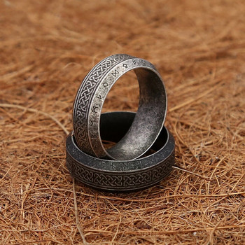 Μόδα Vintage απλό δαχτυλίδι Viking Rune για άνδρες Γυναικεία Ανοξείδωτα δαχτυλίδια Nordic Celtic Knot Ζευγάρι κοσμήματα φυλαχτό Χονδρική