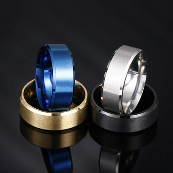4 цвята, класически 8 мм мъжки пръстен, повърхност от матирана неръждаема стомана, прост пръстен за жени, брачна лента, двойки, бижута, аксесоари