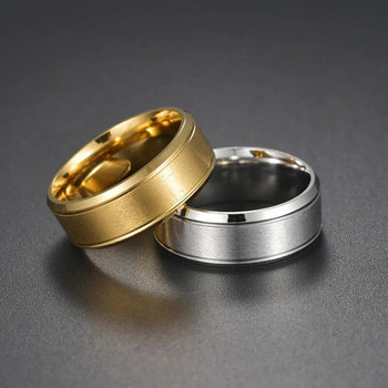 4 цвята, класически 8 мм мъжки пръстен, повърхност от матирана неръждаема стомана, прост пръстен за жени, брачна лента, двойки, бижута, аксесоари