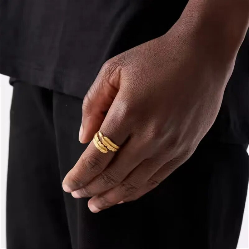 DODO sulgedega sõrmus 316L roostevabast terasest ehted punk stiilis meeste naiste reguleeritav sõrmuse suurus 6-13