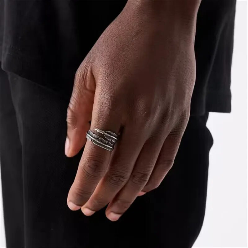 DODO sulgedega sõrmus 316L roostevabast terasest ehted punk stiilis meeste naiste reguleeritav sõrmuse suurus 6-13