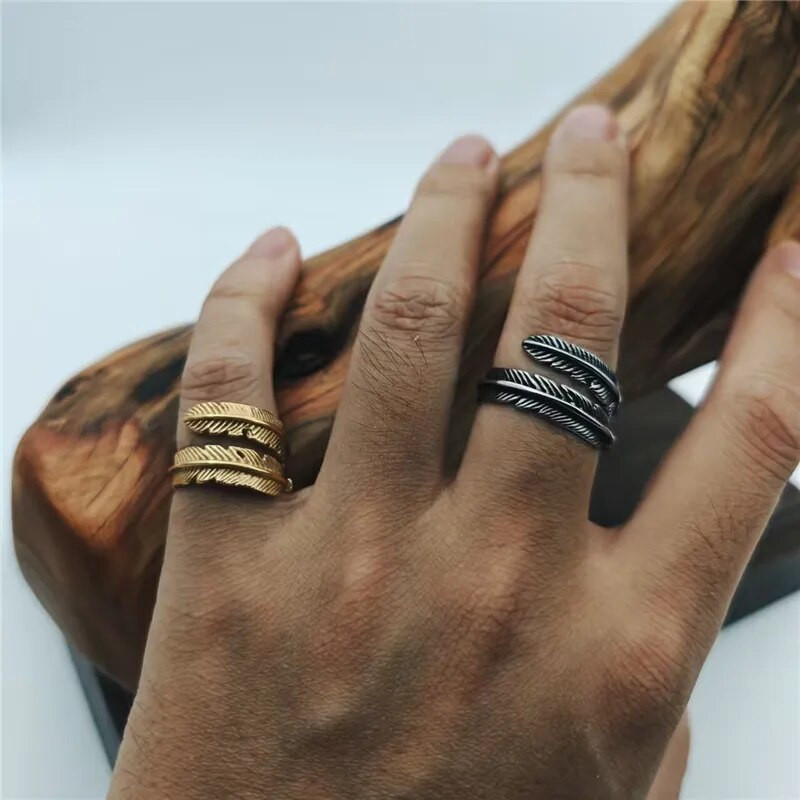 DODO sulgedega sõrmus 316L roostevabast terasest ehted punk stiilis meeste naiste reguleeritav sõrmuse suurus 6-13