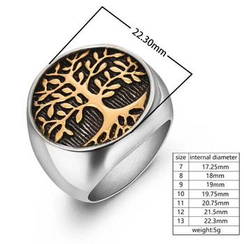 Моден пръстен Jiayiqi за мъже от неръждаема стомана Дървото на живота Пръстени Жени Мъже Сватбен пръстен Пънк хип-хоп бижута Подарък Dropshipping
