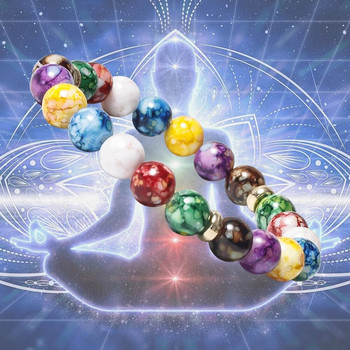 7 Τσάκρα Ρέικι Healing Stone Βραχιόλι Γιόγκα Balance Energy Beads Volcanic Stone Lose Weight Βραχιόλι Κοσμήματα βραχιόλι για γυναίκες Ανδρικά