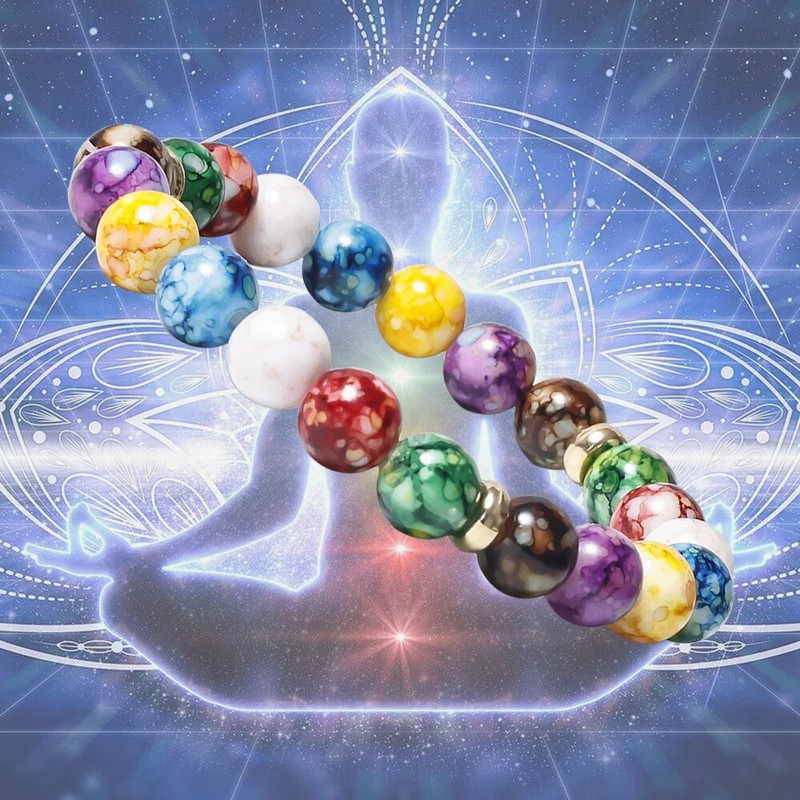 7 Chakra Reiki gyógyító kő karkötő jóga egyensúly energia gyöngyök vulkáni kő fogyás karkötő ékszer karkötő nőknek férfiaknak