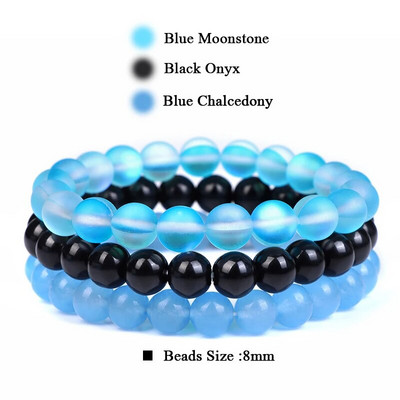 8mm dabīgā akmens rokassprādzes komplekts 3gab/komplekts Rodonīts Rozā Rozā Kvarcs Mēnessakmens Ametisti Hematīta Rokassprādzes Sievietēm Vīriešu Rotaslietas