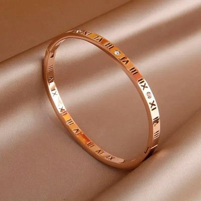 Κλασικά ανοιχτά βραχιόλια και βραχιόλια από ανοξείδωτο ατσάλι για γυναίκες μόδα Επώνυμα κοσμήματα Λεπτά βραχιόλια από πλήρες κρύσταλλο