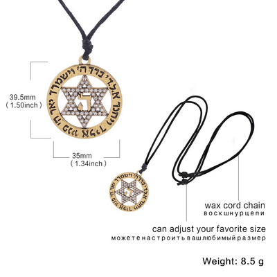 Vassago Dāvida zvaigznes apaļa, doba kulonu kaklarota, 2023. gada hiphopa vintage vīriešu un sieviešu rūnu amuleti reliģiskās rotaslietas