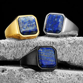 Galaxy Starry Sky Meeste Sõrmused Roostevabast terasest Naiste Ehted Lapis Lazuli Punk Rock Lahedad asjad Moeaksessuaarid Kingituste hulgimüük