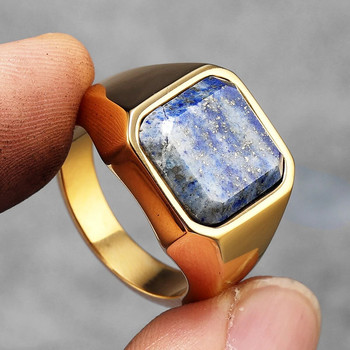 Galaxy Starry Sky Ανδρικά δαχτυλίδια από ανοξείδωτο ατσάλι Γυναικεία κοσμήματα Lapis Lazuli Punk Rock Cool Stuff Αξεσουάρ μόδας Δώρο Χονδρική