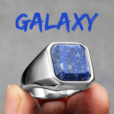 Galaxy Starry Sky Meeste Sõrmused Roostevabast terasest Naiste Ehted Lapis Lazuli Punk Rock Lahedad asjad Moeaksessuaarid Kingituste hulgimüük