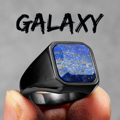 Galaxy Starry Sky Meeste Sõrmused Roostevabast terasest Naiste Ehted Lapis Lazuli Punk Rock Lahedad asjad Moeaksessuaarid Kingituste hulgimüük