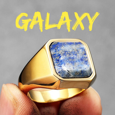 Galaxy Starry Sky Meeste Sõrmused Roostevabast terasest Naiste Ehted Lapis Lazuli Punk Rock Lahedad asjad Moeaksessuaarid Kingituste hulgimüük