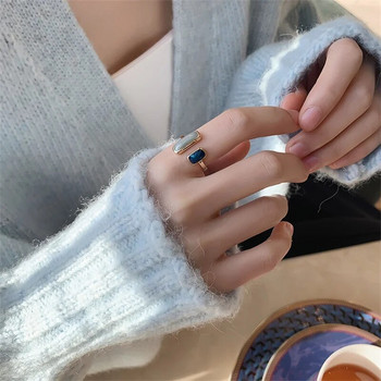 Нов регулируем цветен пръстен с капкова глазура Дамски модни ретро геометрични златисти метални пръстени Сватбени бижута Подарък за рожден ден
