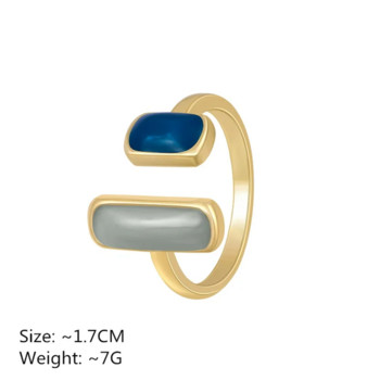 Νέο ρυθμιζόμενο, πολύχρωμο δαχτυλίδι από γυαλί σταγόνας, Γυναικεία μόδα ρετρό γεωμετρικά χρυσά μεταλλικά δαχτυλίδια Γαμήλια κοσμήματα Δώρο γενεθλίων