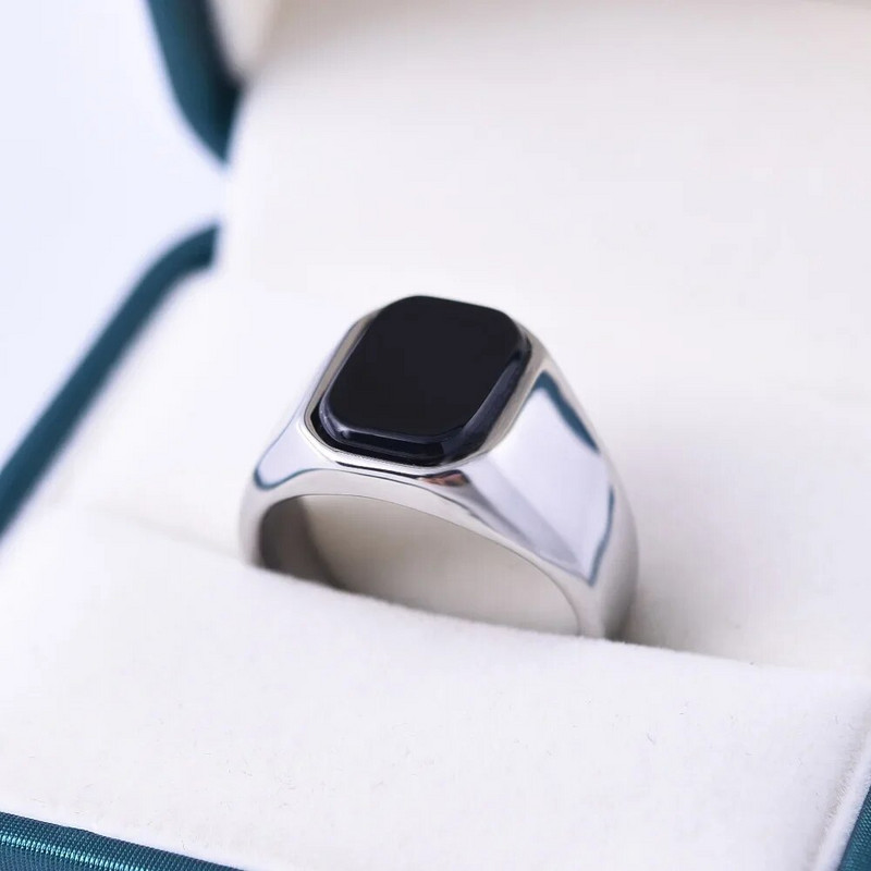 Stilovi dragog kamenja u više boja, muški/ženski visokokvalitetni kvadratni prstenovi od nehrđajućeg oniksa 316LS Klasični modni trend nakit